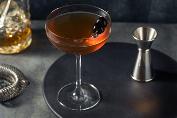 Boozy Refreshing Bourbon Manhattan Cocktail