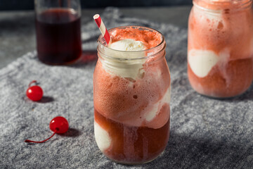 Cold Cherry Cola Ice Cream Float
