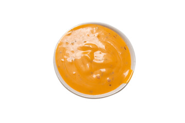 Sauce in a bowl isolated on white background.