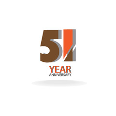 51 th anniversary event party. Vector illustration. numbers template for Celebrating.