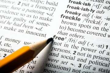 Close Up of Specific Word Free in a Dictionary