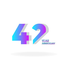 42 th anniversary event party. Vector illustration. numbers template for Celebrating.