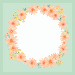 Floral Pattern Border Frame.  Simple flower frame 