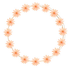 Fototapeta na wymiar Floral Pattern Border Frame. Simple flower frame 
