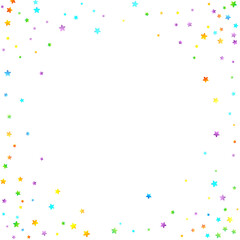 Rainbow Festive Confetti. Carnival Star Falling.