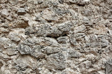 Stone wall of castle ruins