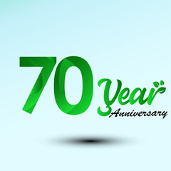 70 Year Anniversary Elegant Vector Template Design Illustration