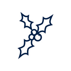 Obraz premium Holly berry icon logo template isolated on white background. 