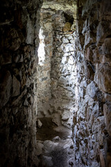Jasenov Castle Slovakia near the town of Humenné. View of objekts and ruins that are being reconstructed for a tourist attraction with beautiful surroundings and nature