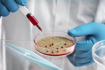 Medical Research Laboratory: male Scientist Working, Analyzing Biochemicals Samples. Advanced Scientific Lab for Medicine, Microbiology Development.
