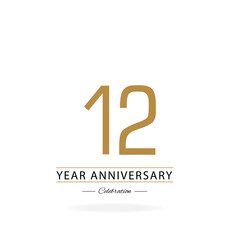 12th anniversary event party. Vector illustration. numbers template for Celebrating.