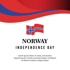 Happy independence day of Norway . template, background. Vector illustration