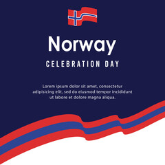 Happy independence day of Norway . template, background. Vector illustration