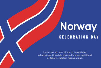 Happy independence day of Norway . template, background. Vector illustration