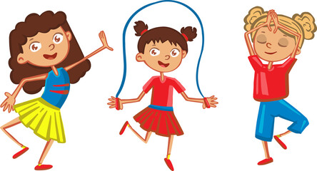 Active kids icon symbol, sport, fun vector