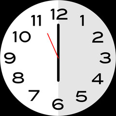 6 o'clock analog clock icon