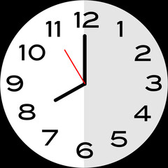 8 o'clock analog clock icon