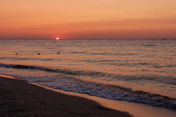Sunrise over the sea. Black Sea