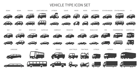 Deurstickers Various vehicle icon sets © SUE