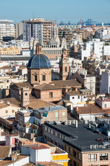 Vista aérea del centro histórico de Valencia con la facultad de Teología San Vicente Ferrer