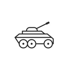 Military vehicle icon, logo. Military vehicle icon isolated on white background. War related icon. Vector illustration