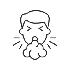 Cough icon, logo. Flu disease icon set isolated on white background. Vector illustration