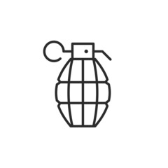 Grenade icon. Hand grenade icon isolated on white background. Military related icon. Vector illustration