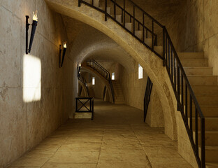 3D Rendering Colosseum Corridor
