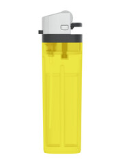 Plastic transparent classic lighter isolated on white background
