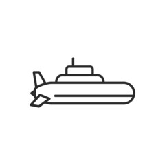 Submarine icon, logo. Sub boat icon isolated on white background. Navy related icon. Vector illustration