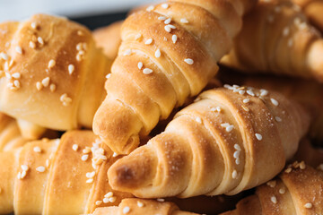 Traditional rolled dough called Kiflice served on white background