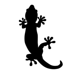 Lizard icon isolated on white background. Reptile, salamander, gecko black silhouette for logo, sign or pictogram template. Lizard stencil. Monochrome chameleon symbol. Stock vector illustration