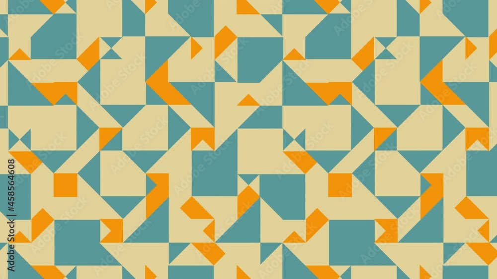 Aufkleber vintage mosaic with dynamic geometric tiles in a seamless loop. retro pattern flat motion graphic an