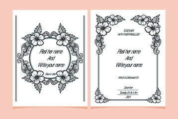 Ornament style wedding invitation template