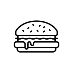 Burger icon vector. fast food illustration sign. hamburger symbol. cheeseburger logo.