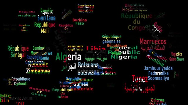 Pa&iacute;ses y banderas continente africano