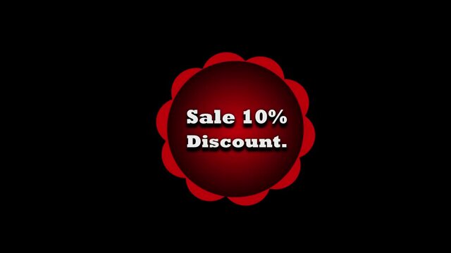 Sale 10% Discount. Abstract Motion Graphic animated background. Seamless loop. Can loop to any duration.