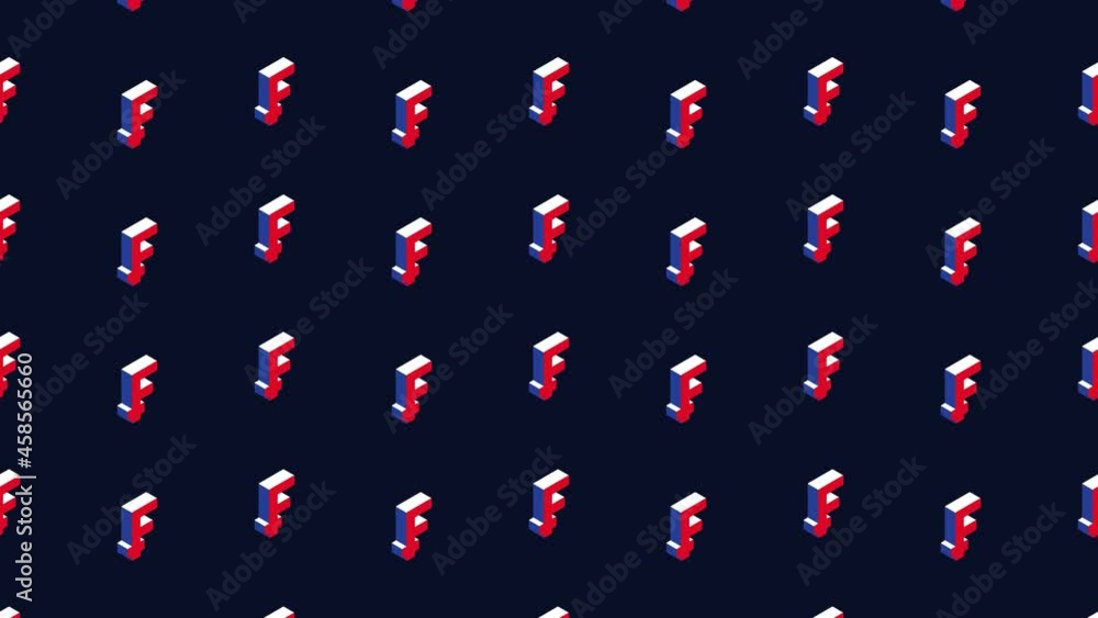 Aufkleber animated mosaic with isometric symbols of swiss currency franc. simple seamless loop modern motion g