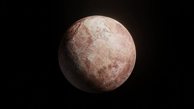 3D modeling Makemake (Dwarf planet) on a black background. Concept 3d render science element