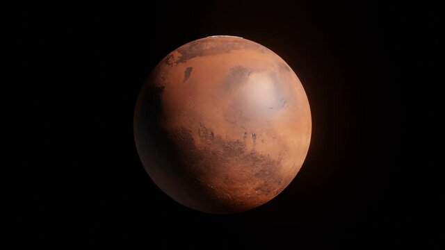 3D modeling planet Mars on a black background. Concept 3d render element
