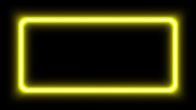 Multicolored bright flashing neon frame on the black background, loopable stock video