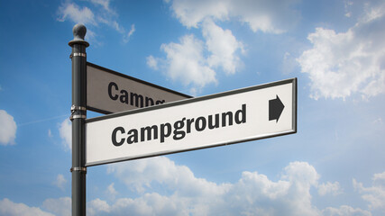 Fototapeta premium Street Sign to Campground