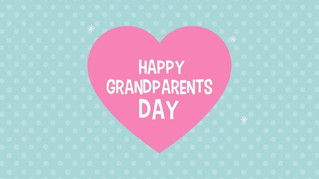 happy grandparents day lettering with in pink heart