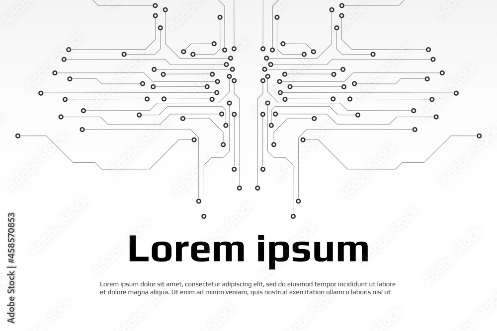 Poster Circuit Board Hi Technology Grayscale Color Tone Pattern For Infographic Vector Background
