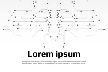Circuit Board Hi Technology Grayscale Color Tone Pattern For Infographic Vector Background
