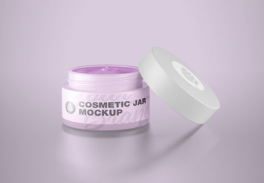 Cream Cosmetic Jar Mockup