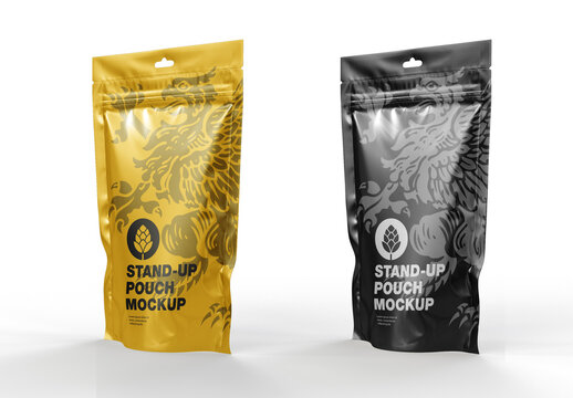 Glossy Stand-Up Pouch Mockup