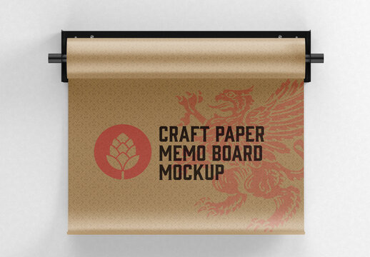 Craft Paper Memo Board Mockup