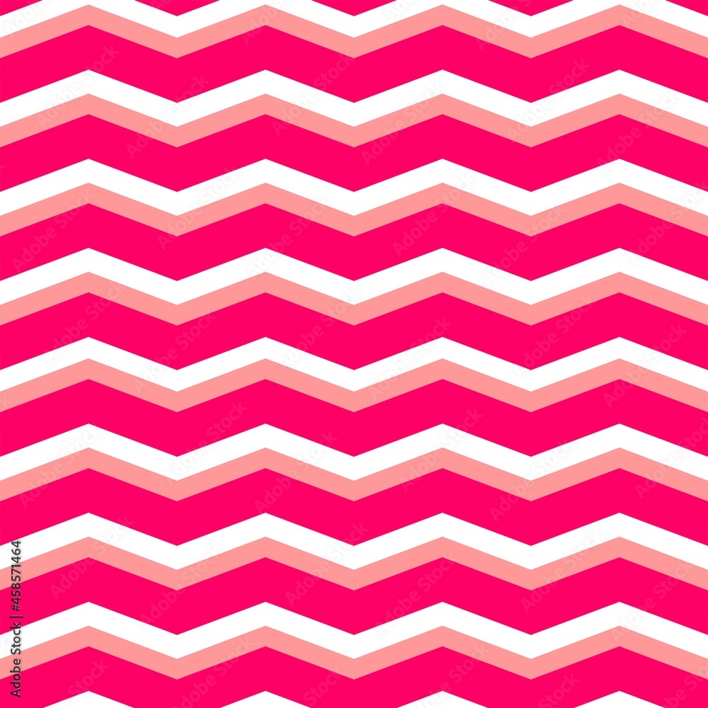 Poster zig zag chevron pink and white tile vector pattern