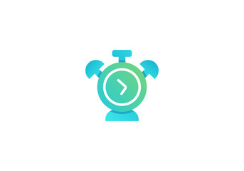 Gradient Clock Icon Vector Illustration